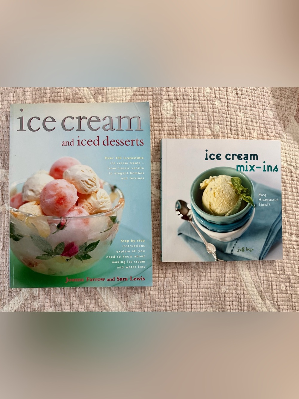 BOOKS: ICE CREAM & ICED DESSERTS - Farrow & Lewis & ICE-CREAM MIX-INS Jeff Keys